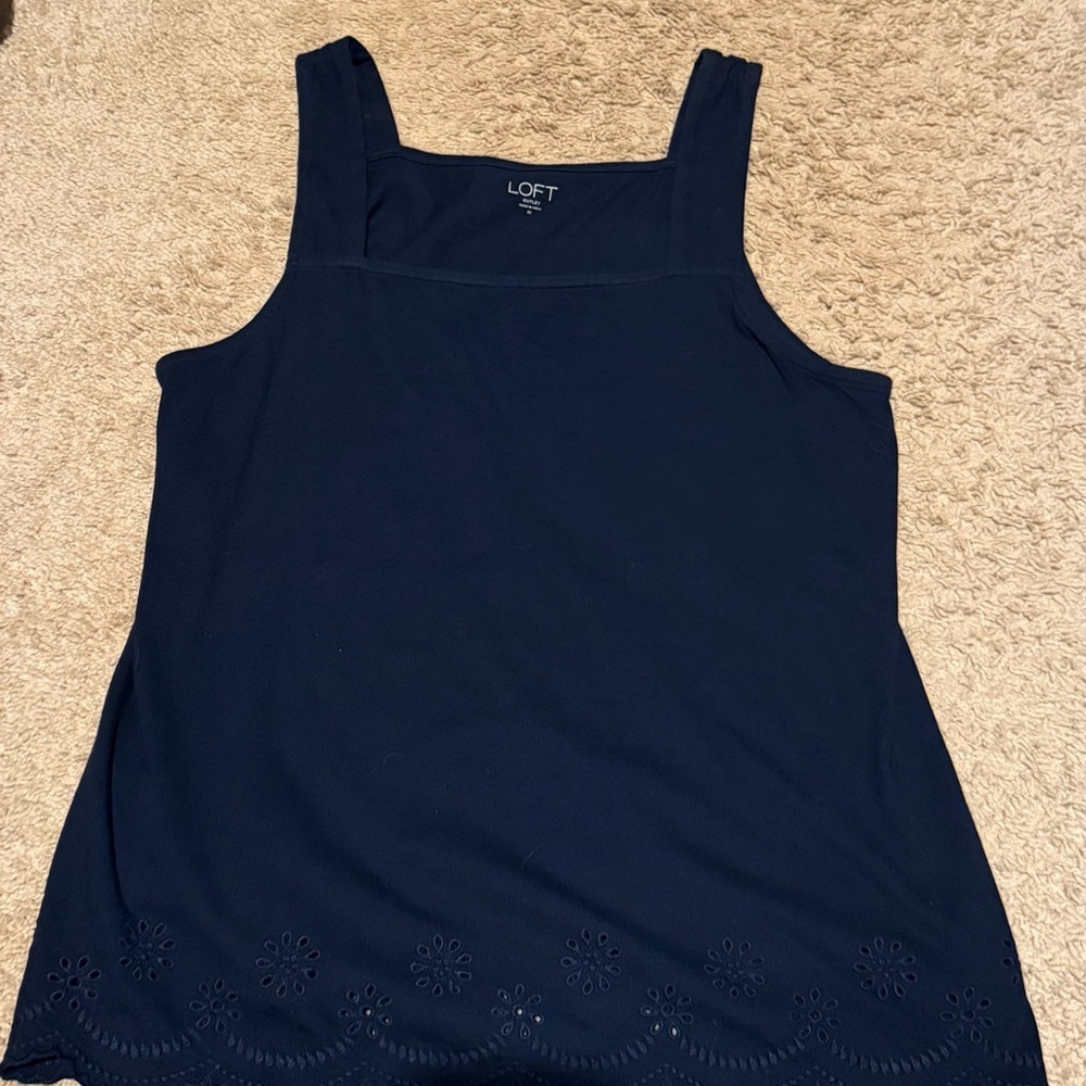LOFT Blue Tank Top with Wide Straps